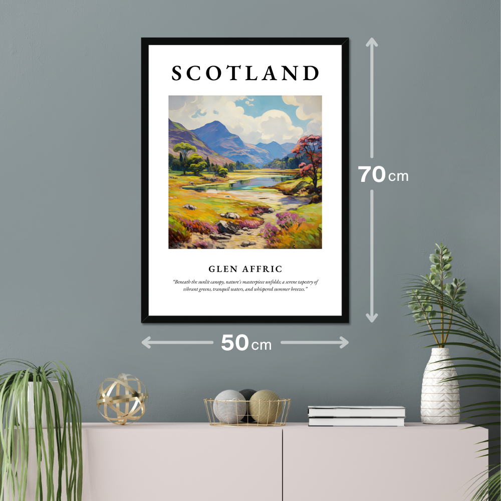 Poster of Glen Affric hanging on a wall