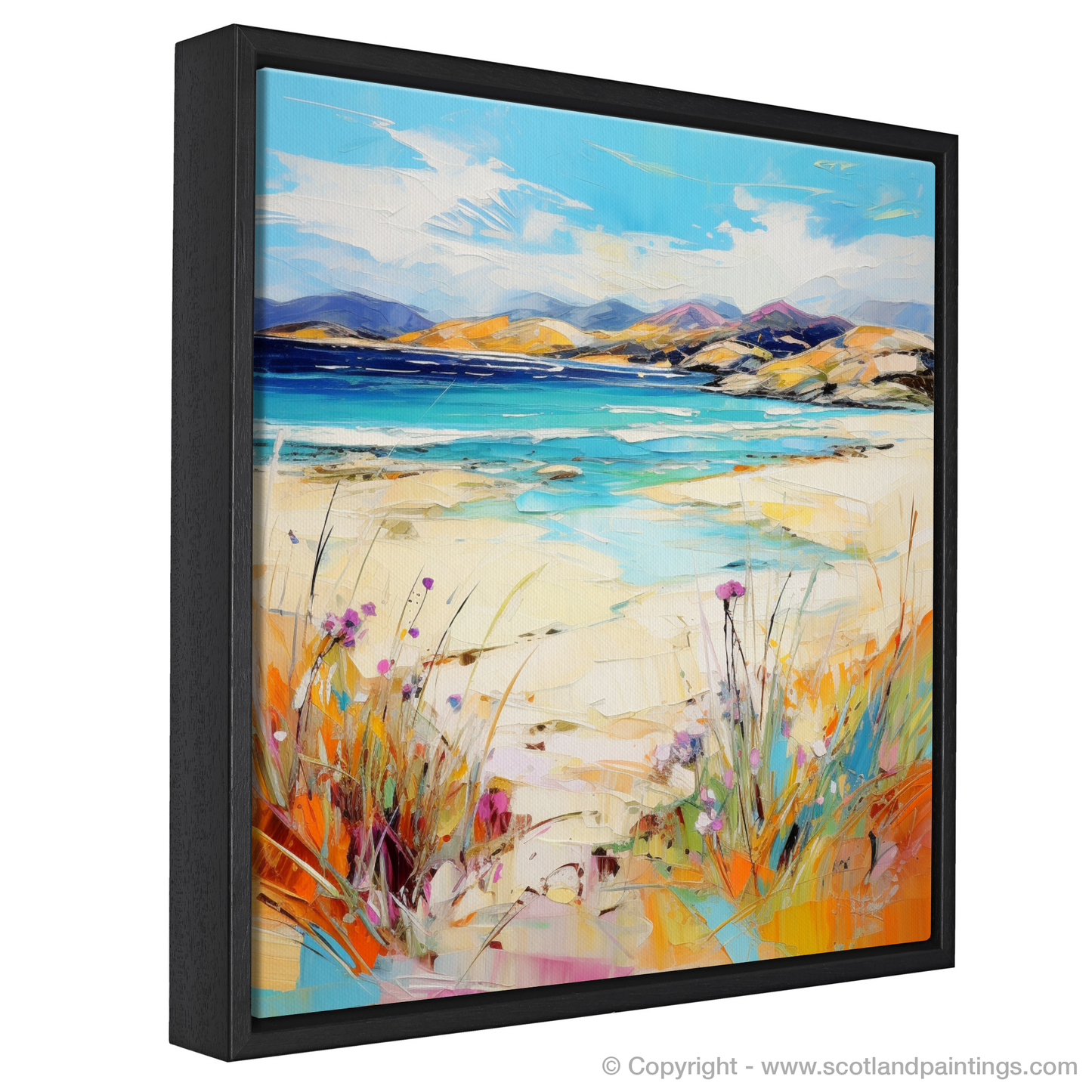 Painting and Art Print of Seilebost Beach, Isle of Harris in summer entitled "Summer Serenity at Seilebost Beach".