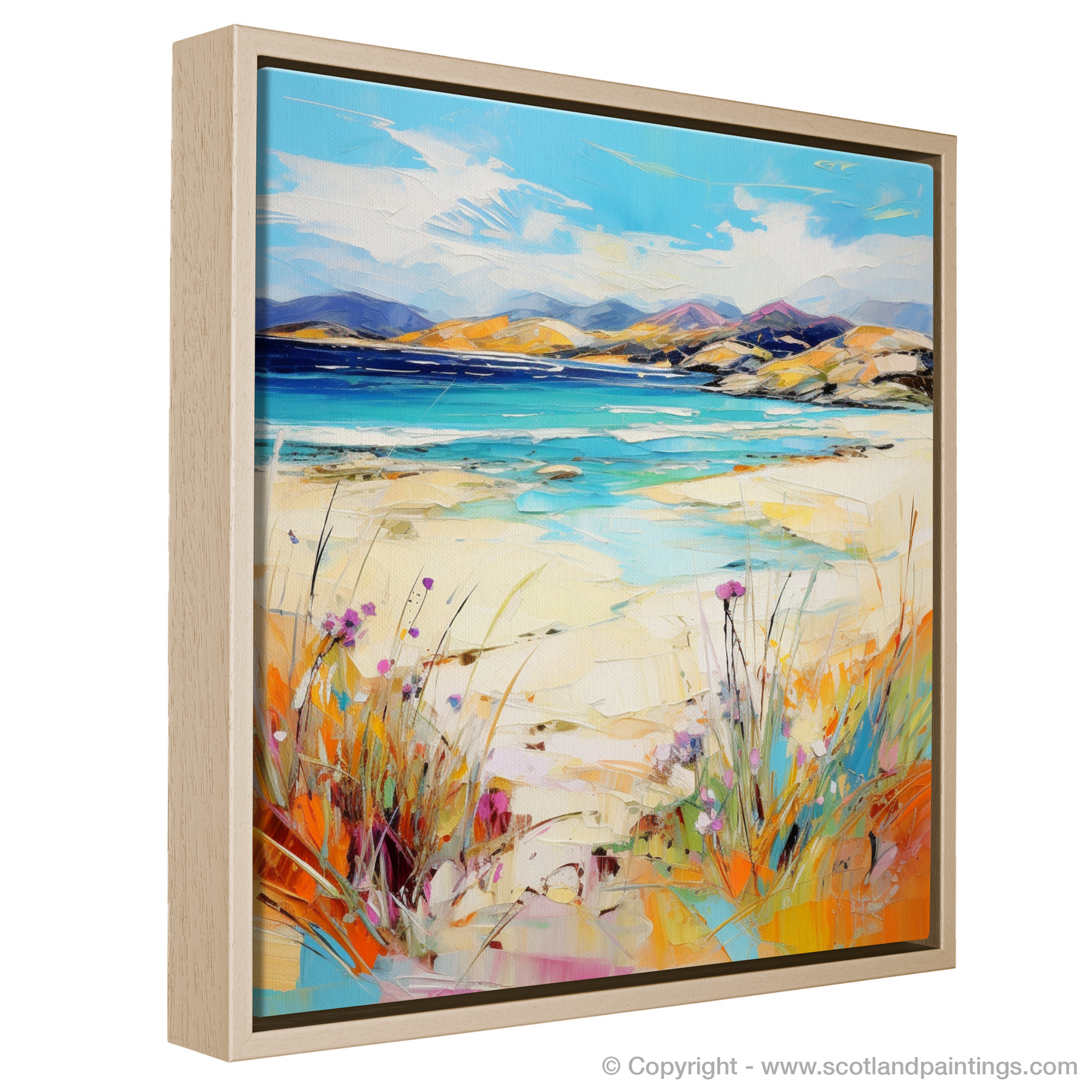 Painting and Art Print of Seilebost Beach, Isle of Harris in summer entitled "Summer Serenity at Seilebost Beach".