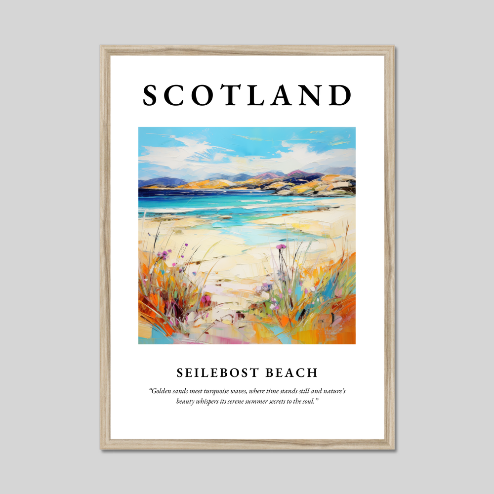 Poster in a natural frame with the word Scotland