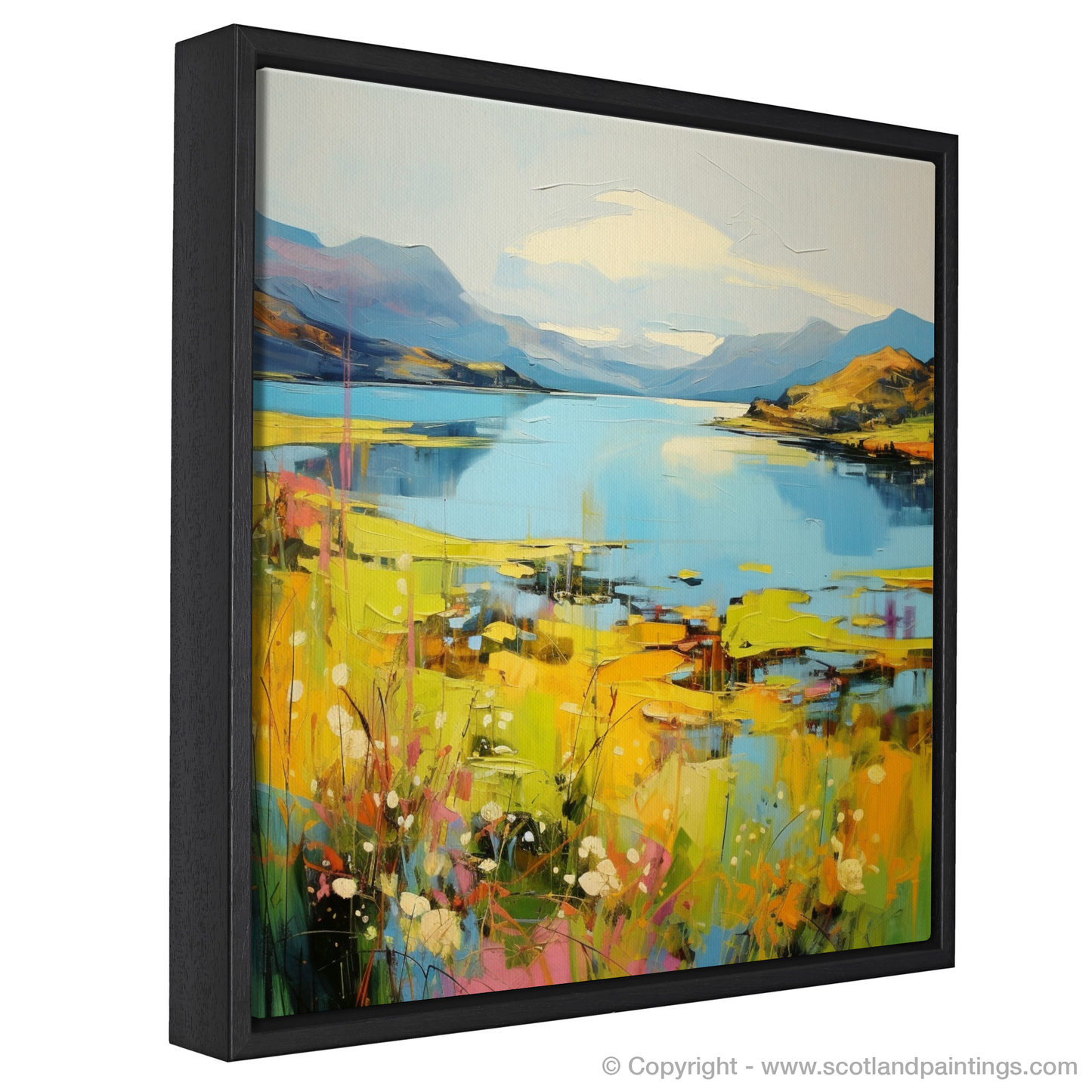 Painting and Art Print of Loch Linnhe, Highlands in summer entitled "Summer Splendour at Loch Linnhe".