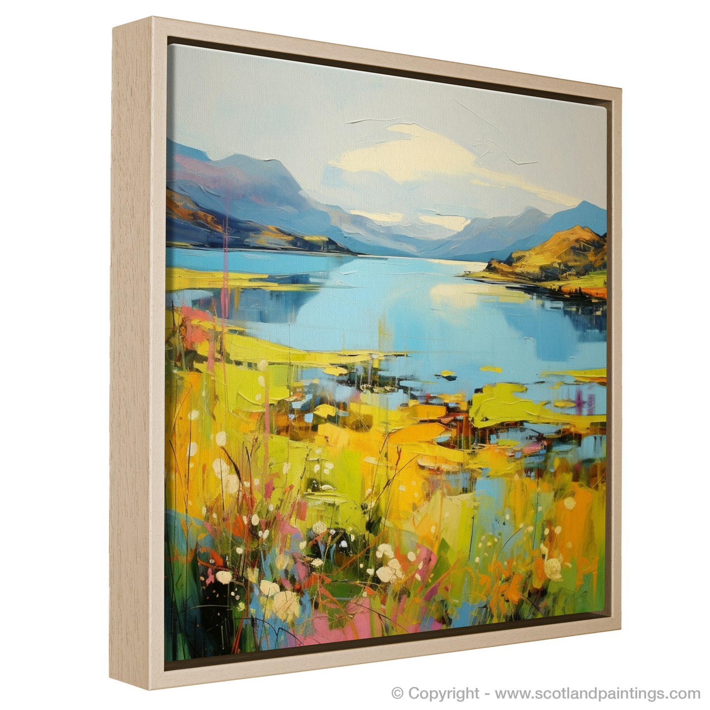 Painting and Art Print of Loch Linnhe, Highlands in summer entitled "Summer Splendour at Loch Linnhe".