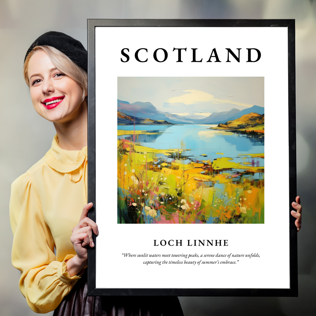 Person holding a poster of Loch Linnhe