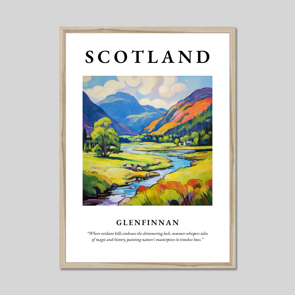 Poster in a natural frame with the word Scotland