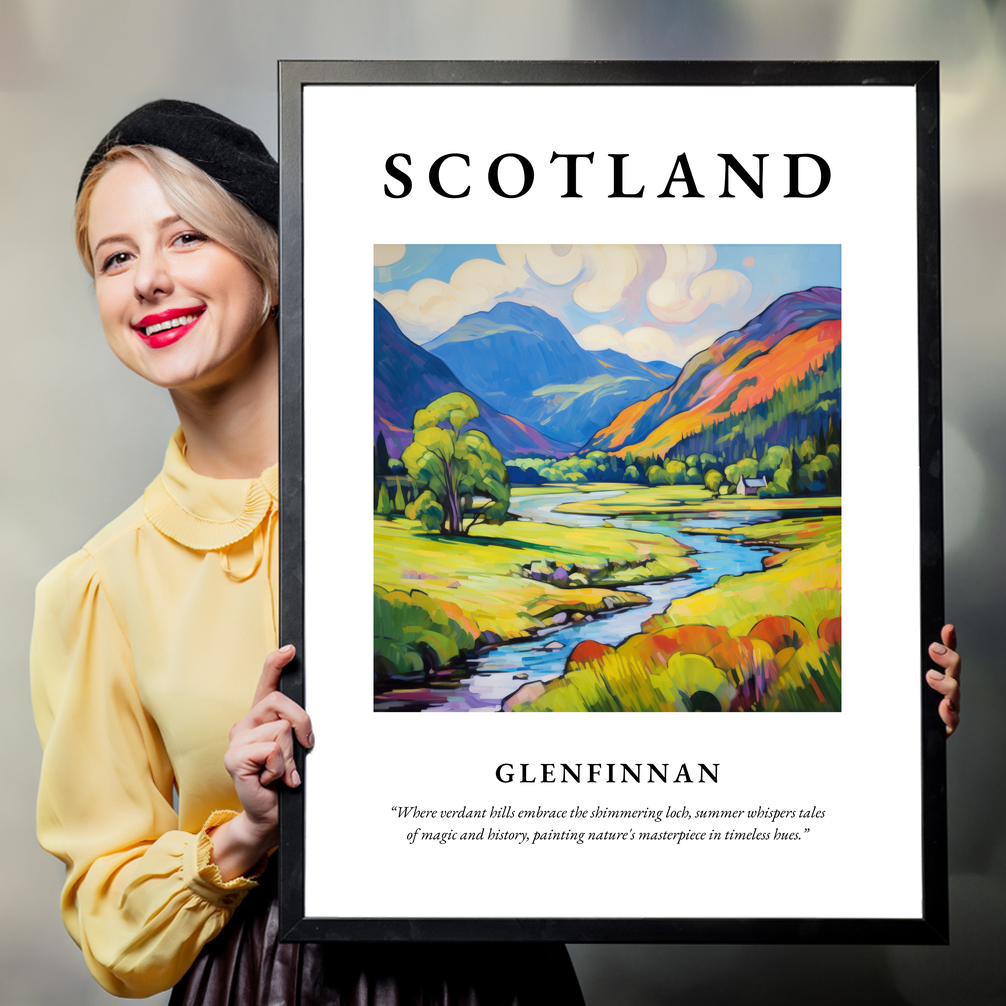 Person holding a poster of Glenfinnan