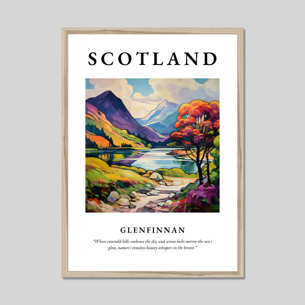 Poster in a natural frame with the word Scotland