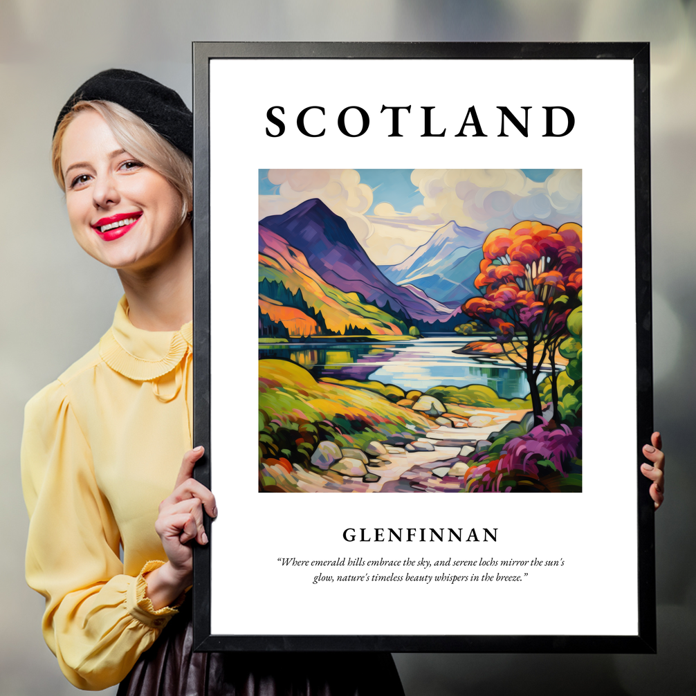 Person holding a poster of Glenfinnan