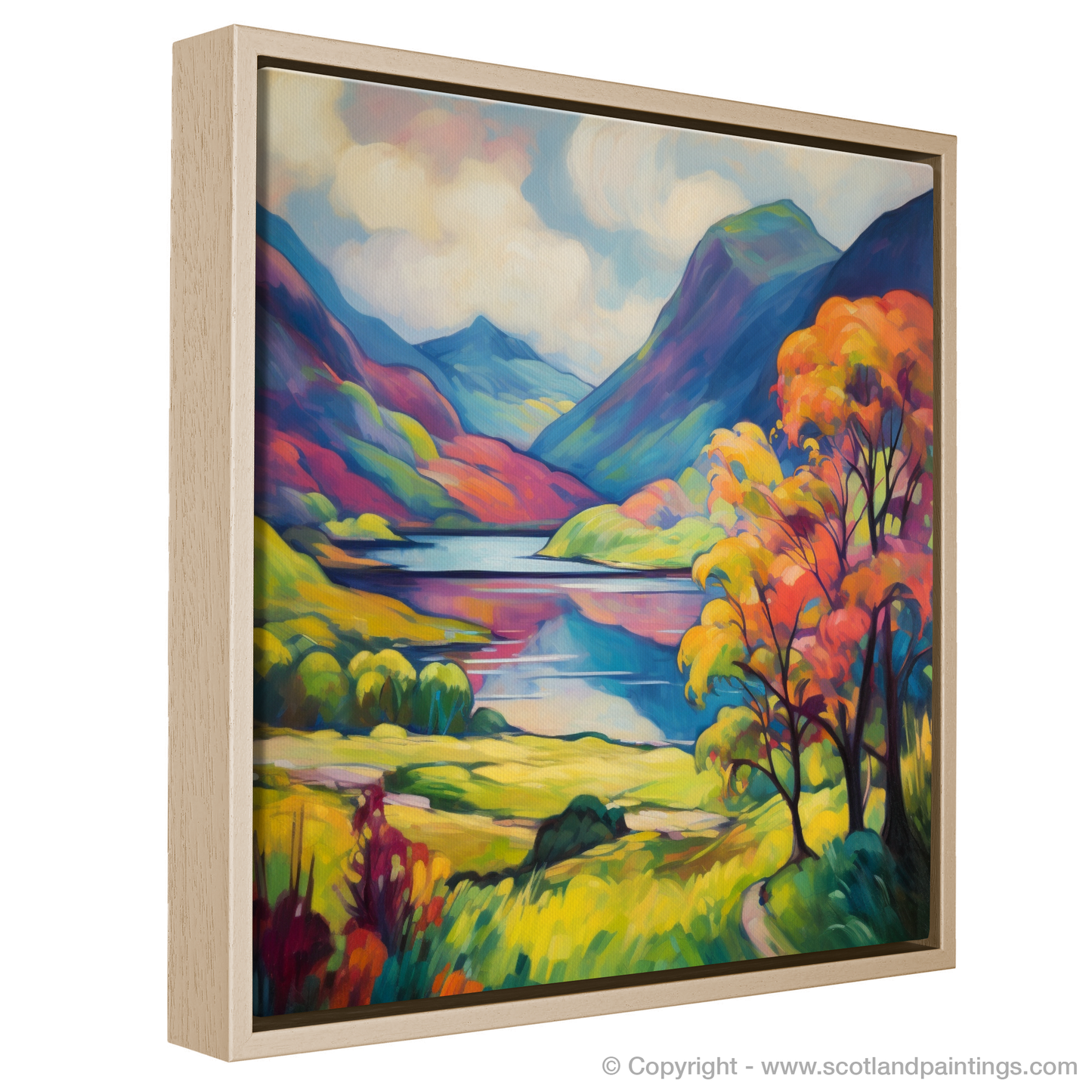 Painting and Art Print of Glenfinnan, Highlands in summer entitled "Highland Summer Dream in Fauvist Hues
".