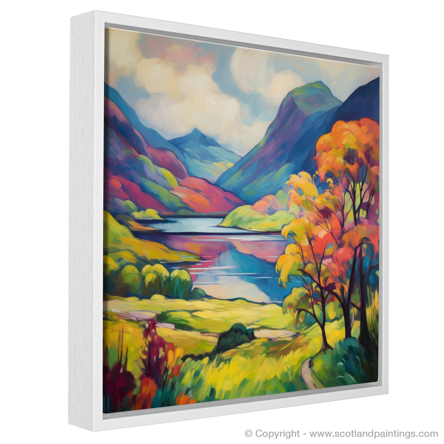 Painting and Art Print of Glenfinnan, Highlands in summer entitled "Highland Summer Dream in Fauvist Hues
".