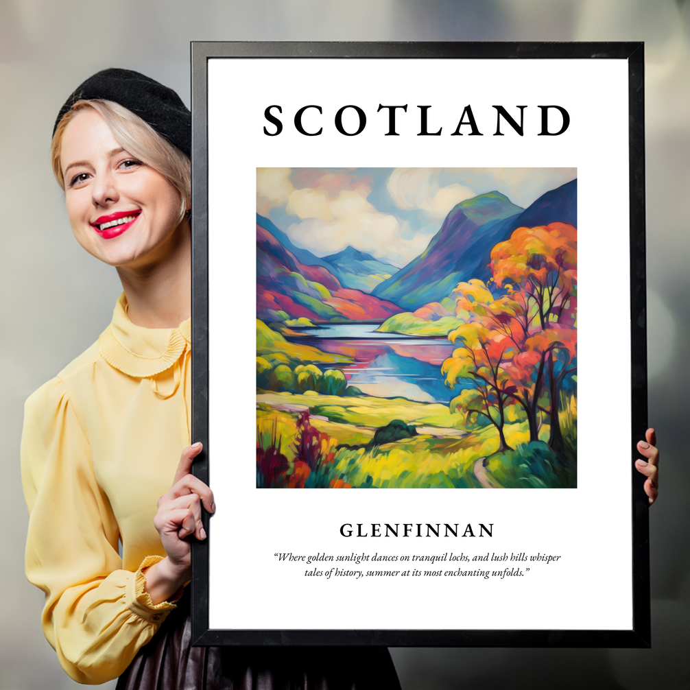 Person holding a poster of Glenfinnan