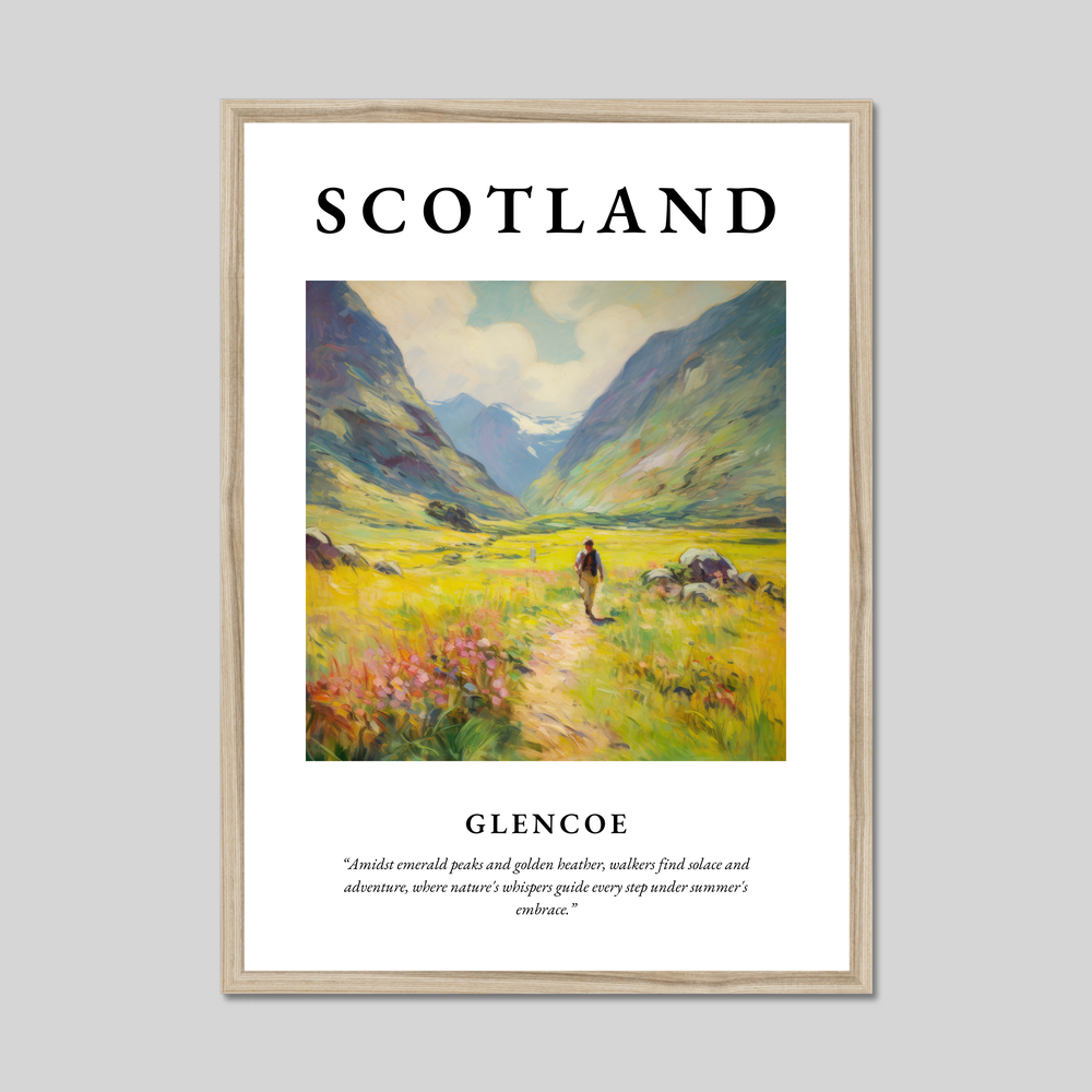 Poster in a natural frame with the word Scotland