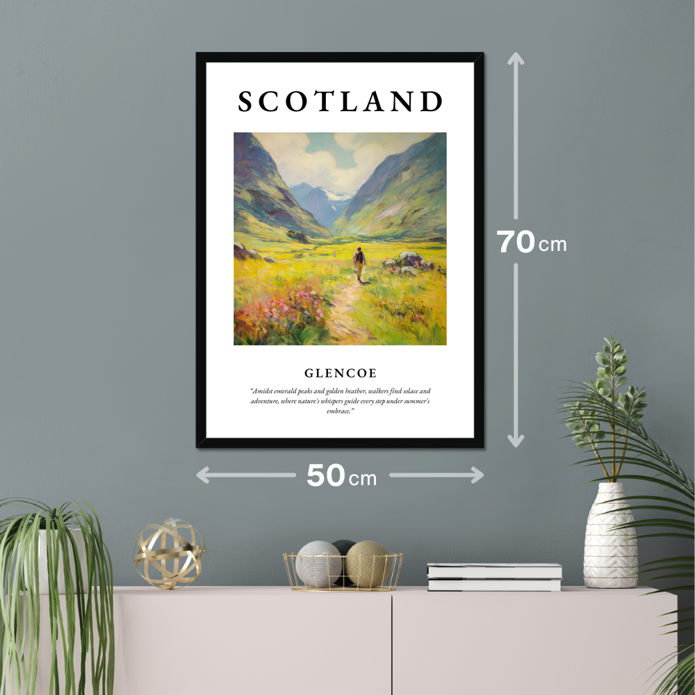 Poster of Glencoe hanging on a wall