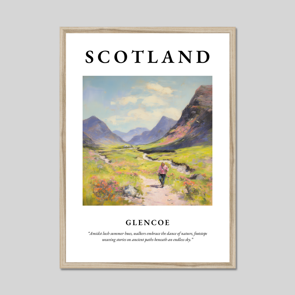 Poster in a natural frame with the word Scotland