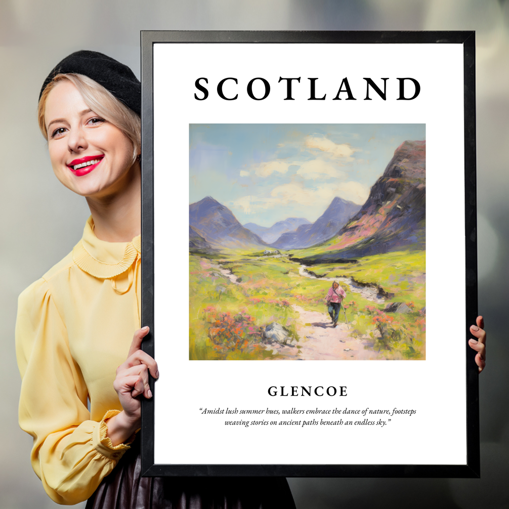 Person holding a poster of Glencoe