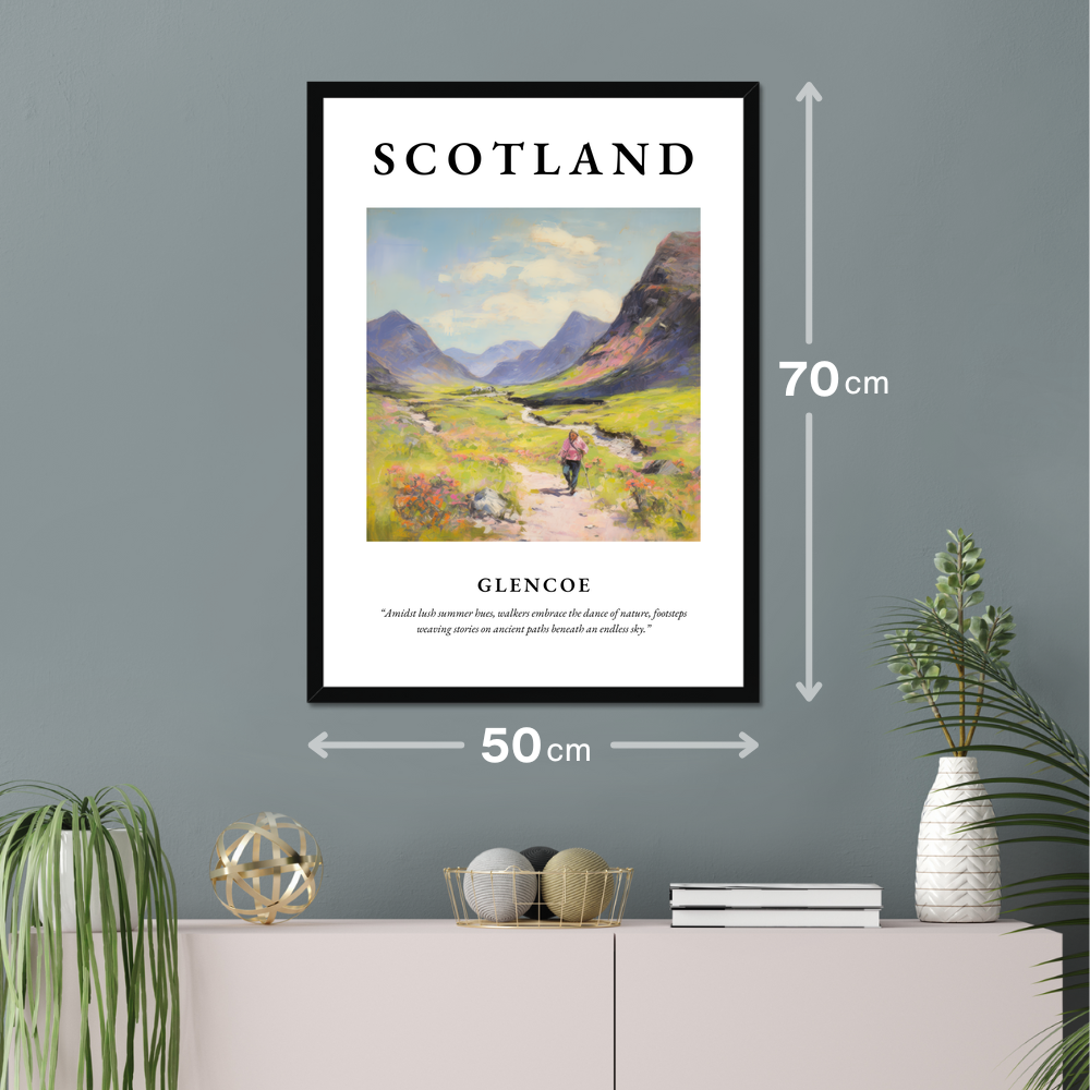 Poster of Glencoe hanging on a wall