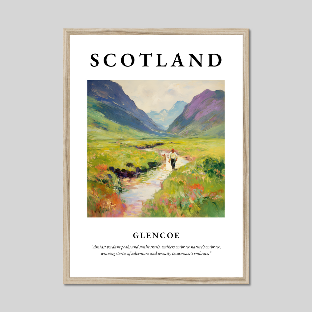 Poster in a natural frame with the word Scotland