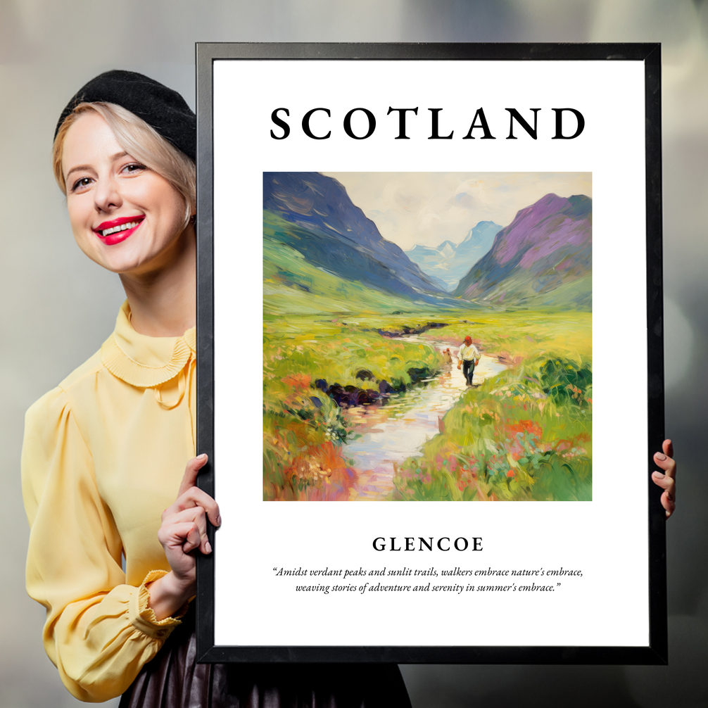 Person holding a poster of Glencoe