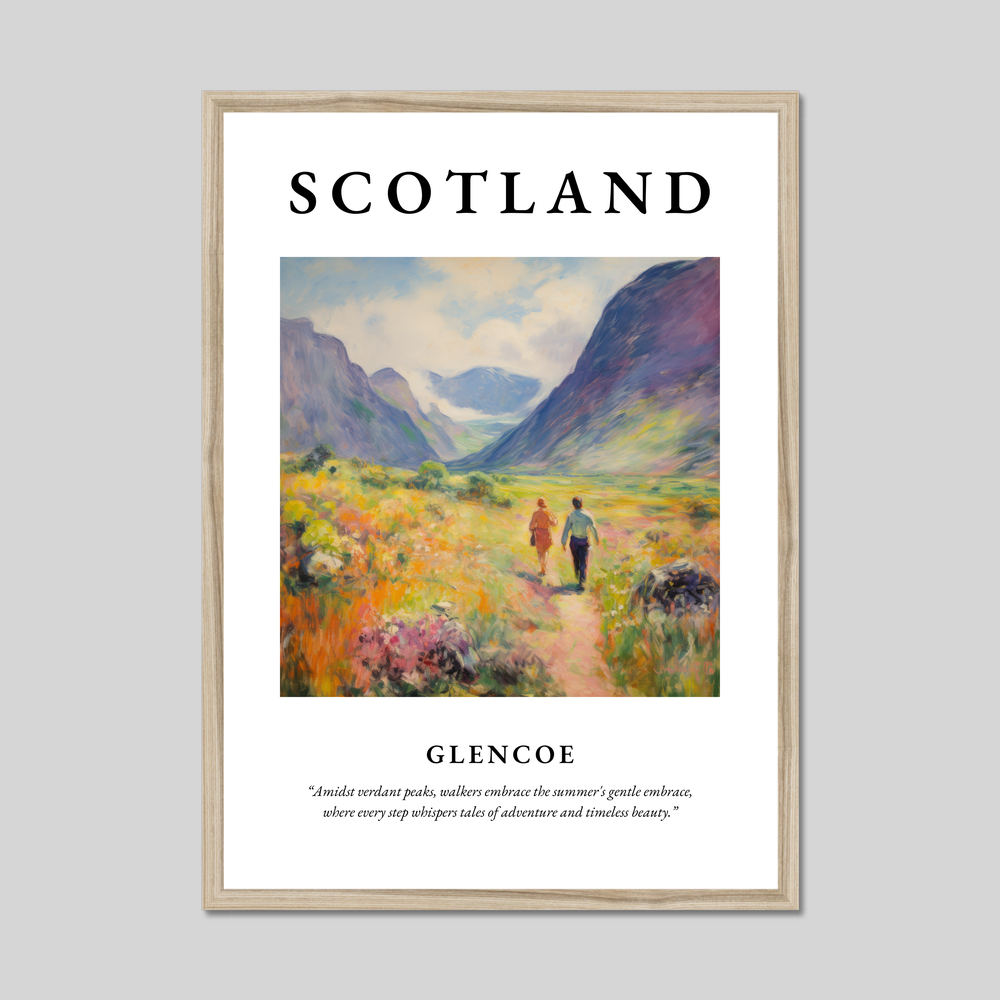 Poster in a natural frame with the word Scotland