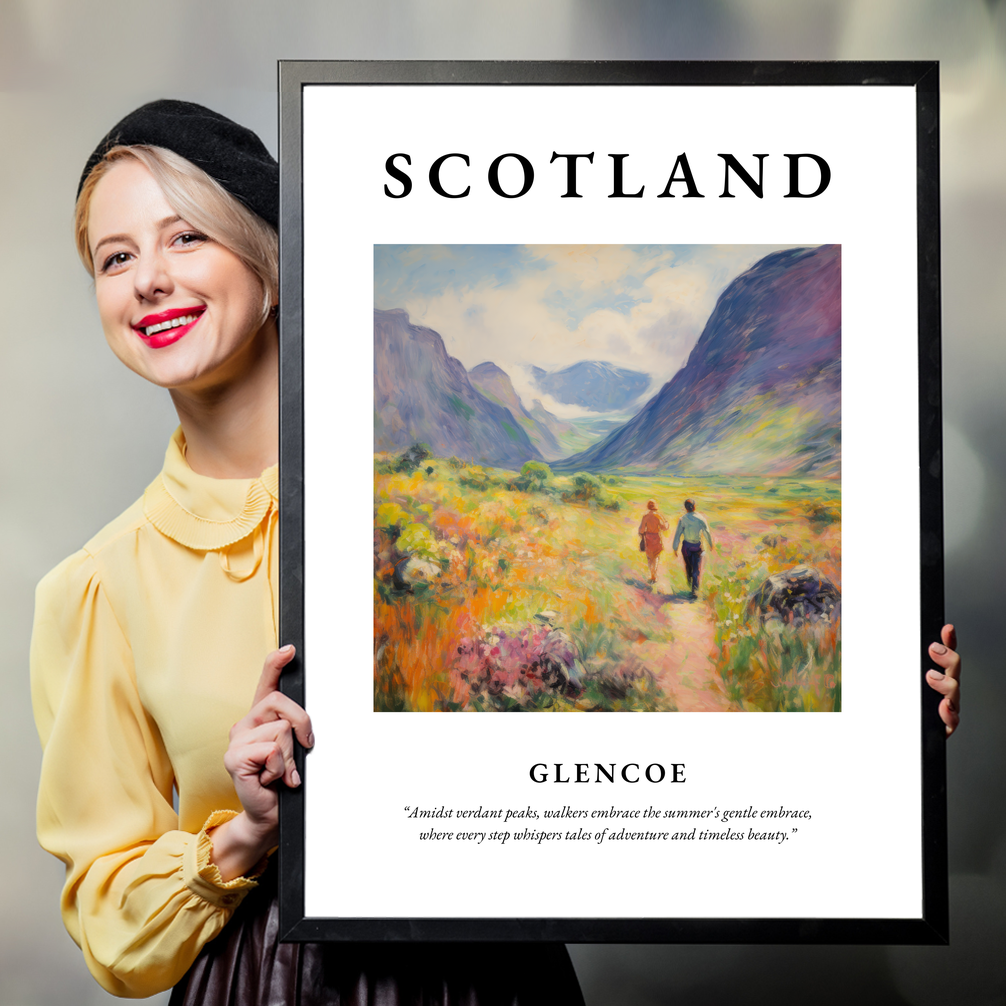 Person holding a poster of Glencoe