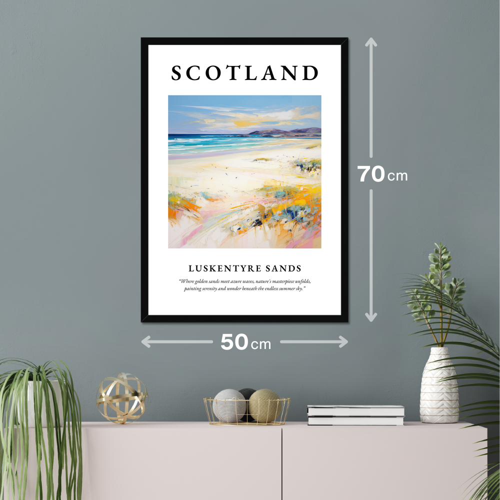 Poster of Luskentyre Sands hanging on a wall