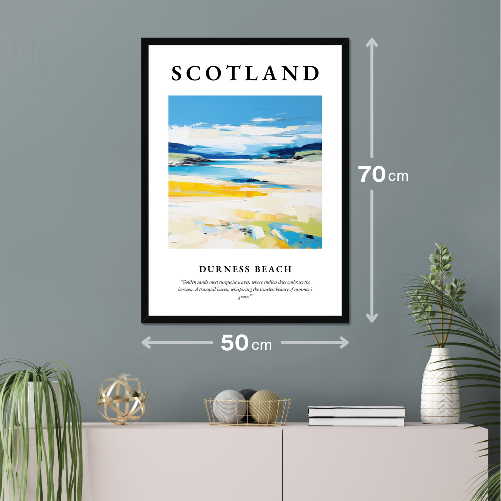 Poster of Durness Beach hanging on a wall