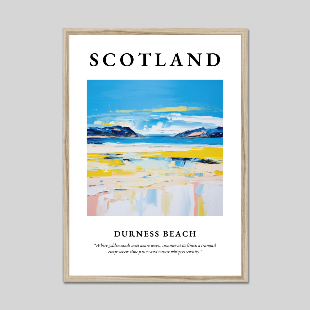 Poster in a natural frame with the word Scotland