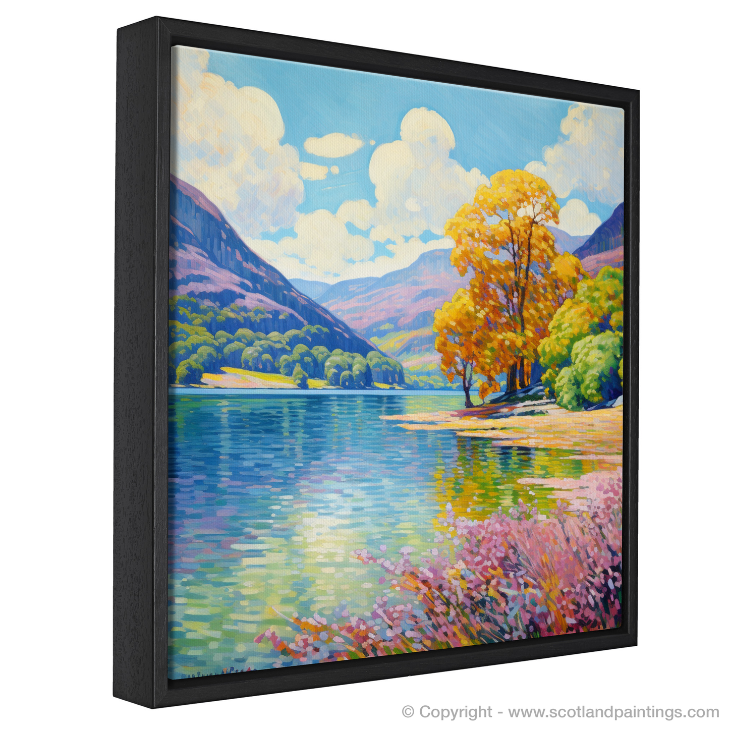 Painting and Art Print of Loch Earn, Perth and Kinross in summer. Summer Serenity at Loch Earn.