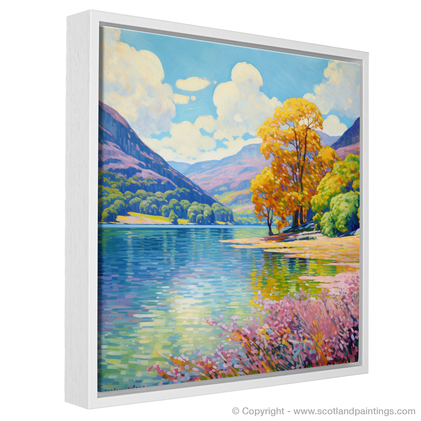 Painting and Art Print of Loch Earn, Perth and Kinross in summer. Summer Serenity at Loch Earn.