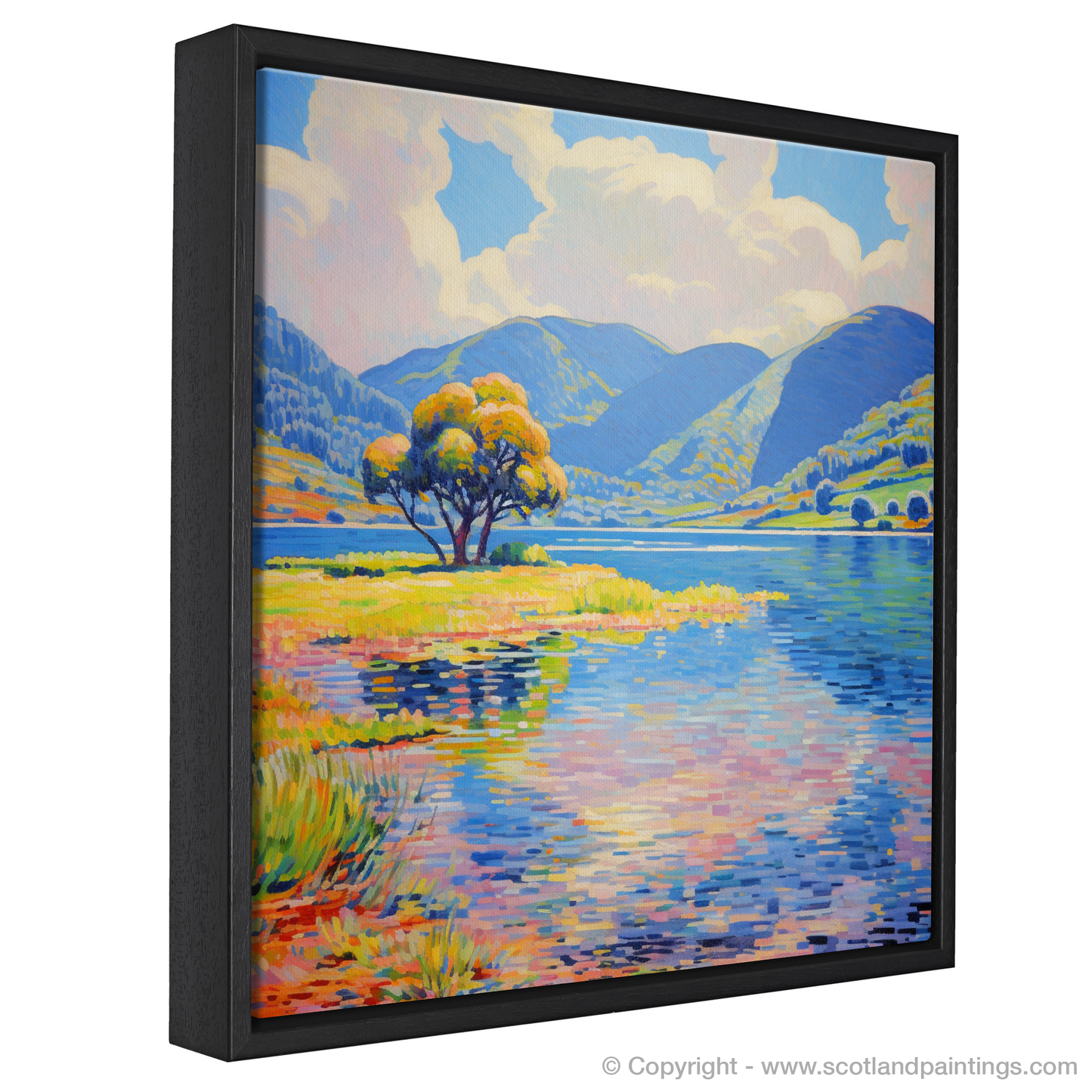 Painting and Art Print of Loch Earn, Perth and Kinross in summer entitled "Summer Serenity at Loch Earn: An Impressionist's Vision".