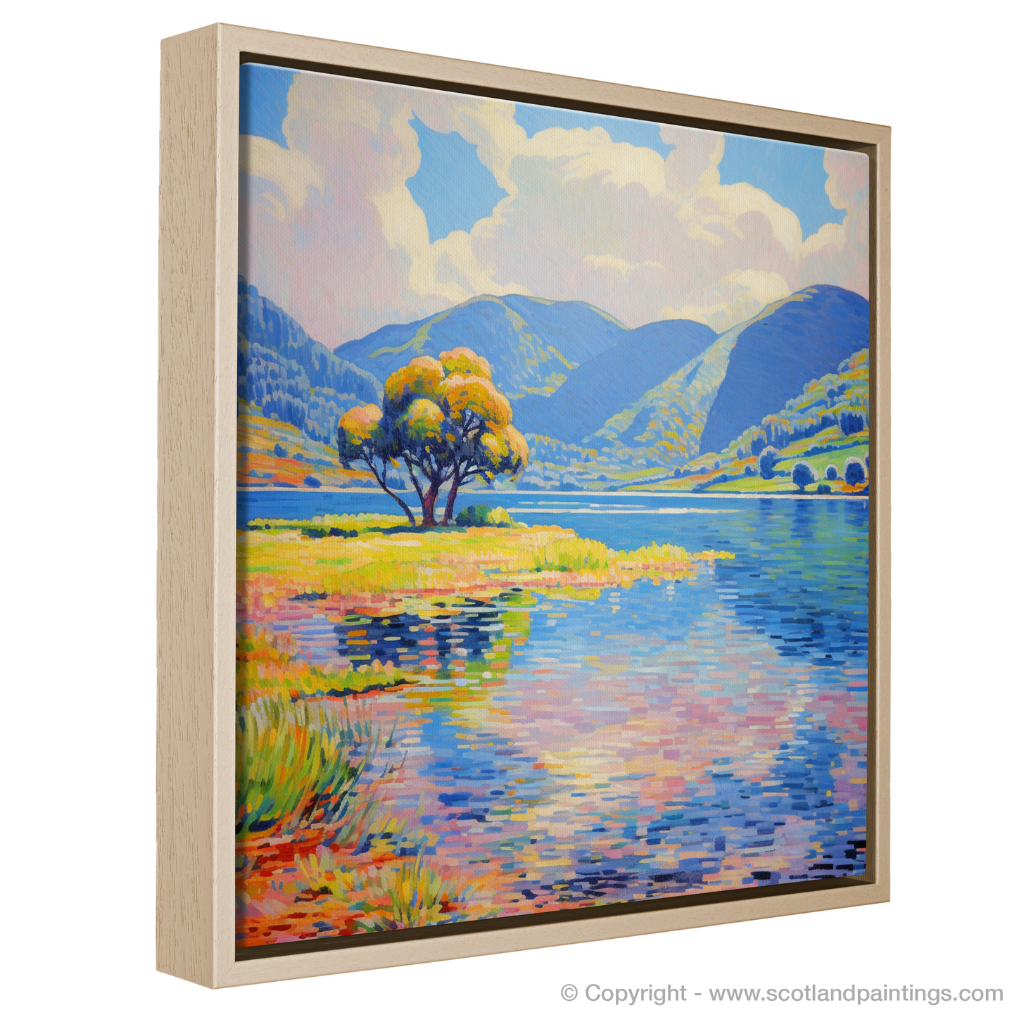 Painting and Art Print of Loch Earn, Perth and Kinross in summer entitled "Summer Serenity at Loch Earn: An Impressionist's Vision".