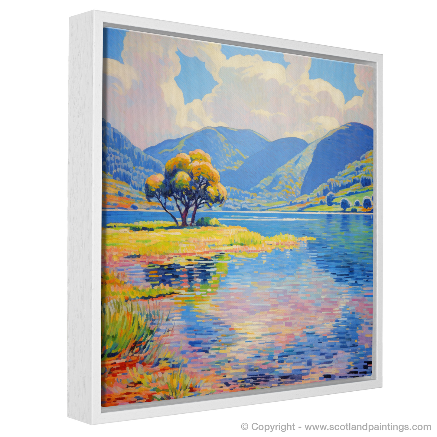 Painting and Art Print of Loch Earn, Perth and Kinross in summer entitled "Summer Serenity at Loch Earn: An Impressionist's Vision".