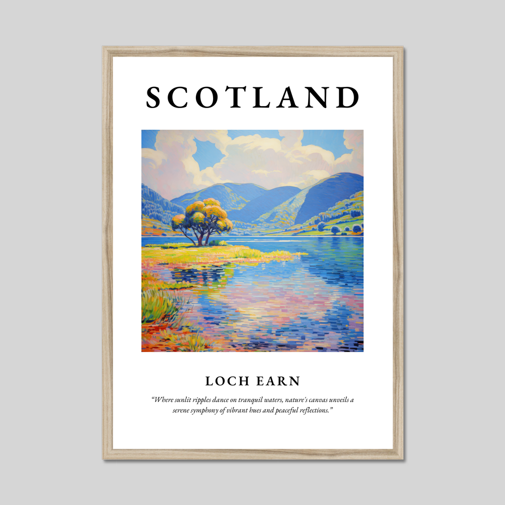 Poster in a natural frame with the word Scotland