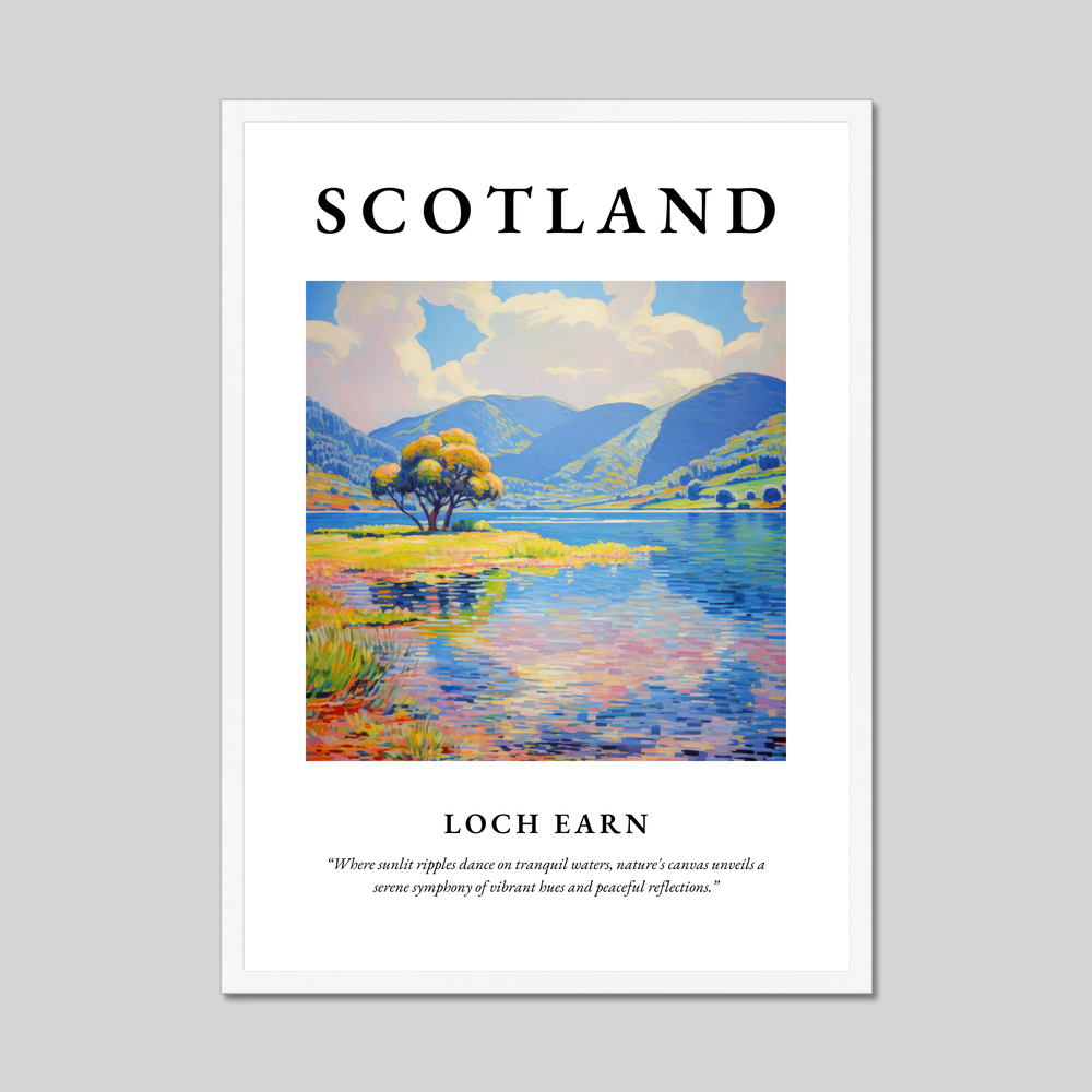 Poster in a white frame with the word Scotland