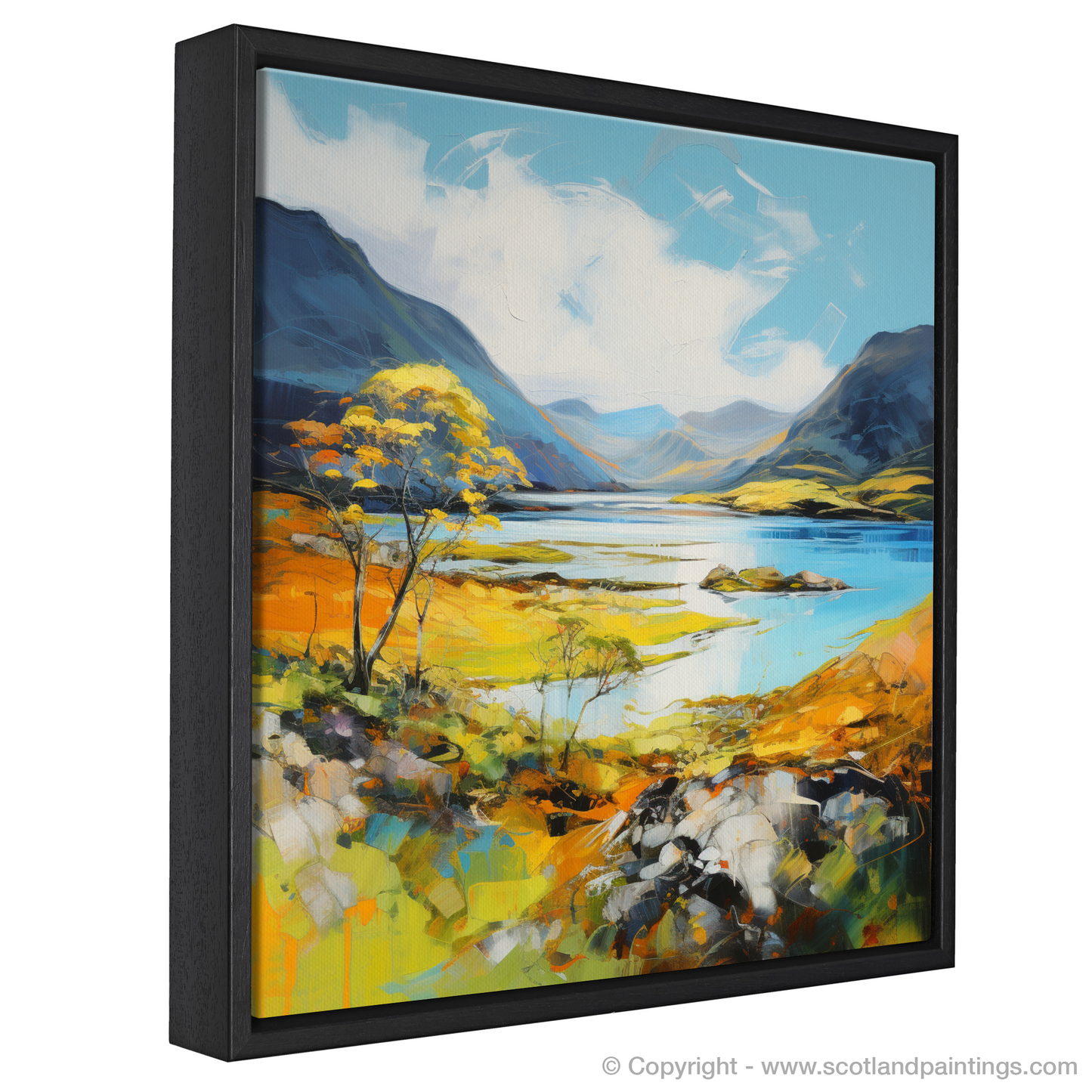 Painting and Art Print of Loch Maree, Wester Ross in summer entitled "Summer Splendour at Loch Maree".