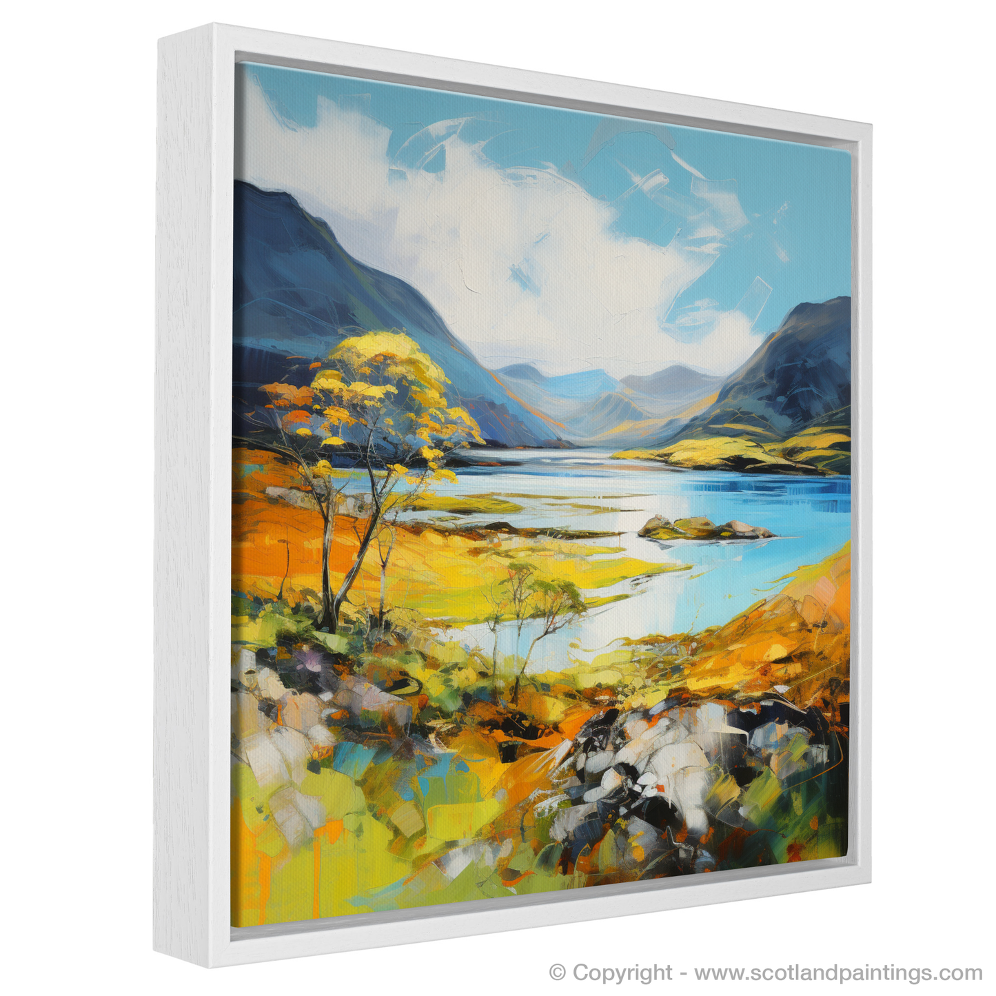 Painting and Art Print of Loch Maree, Wester Ross in summer entitled "Summer Splendour at Loch Maree".