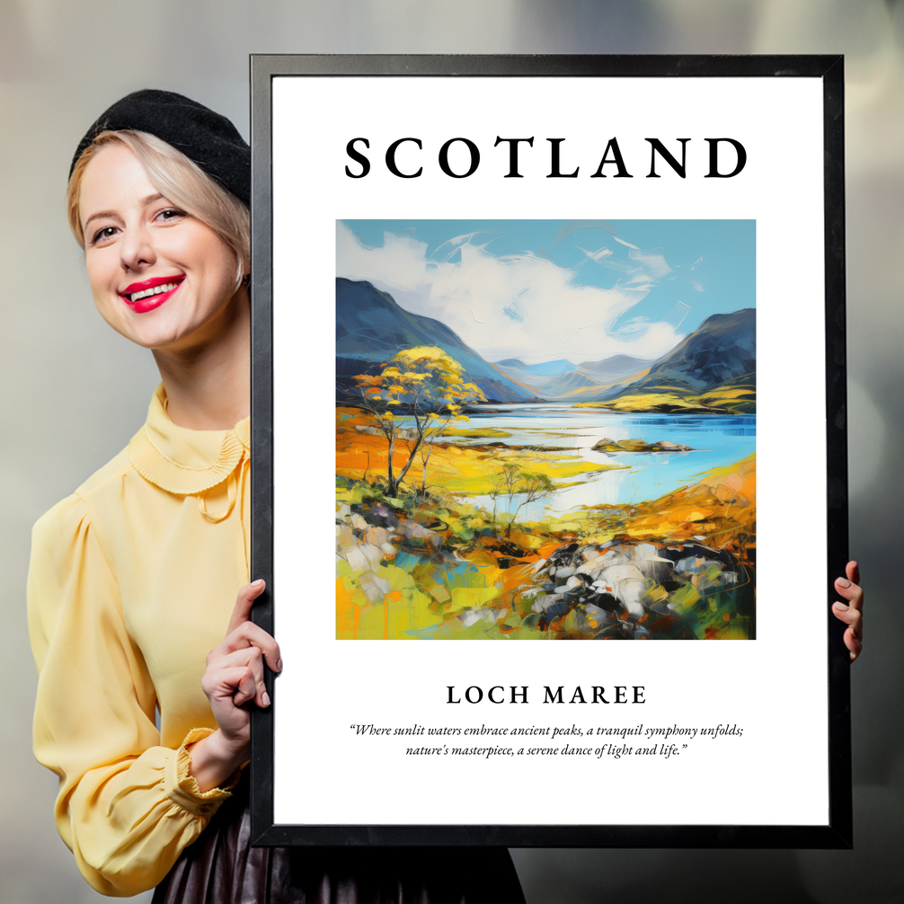 Person holding a poster of Loch Maree