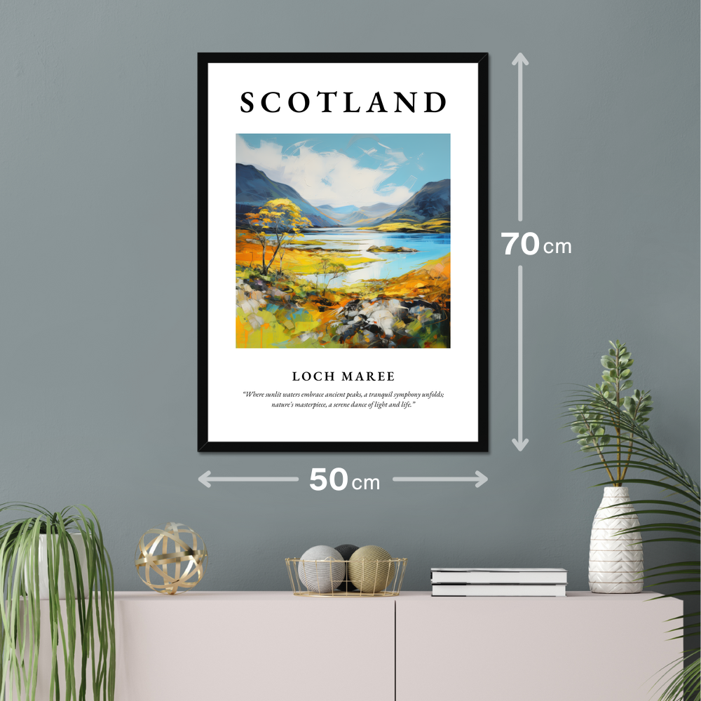 Poster of Loch Maree hanging on a wall