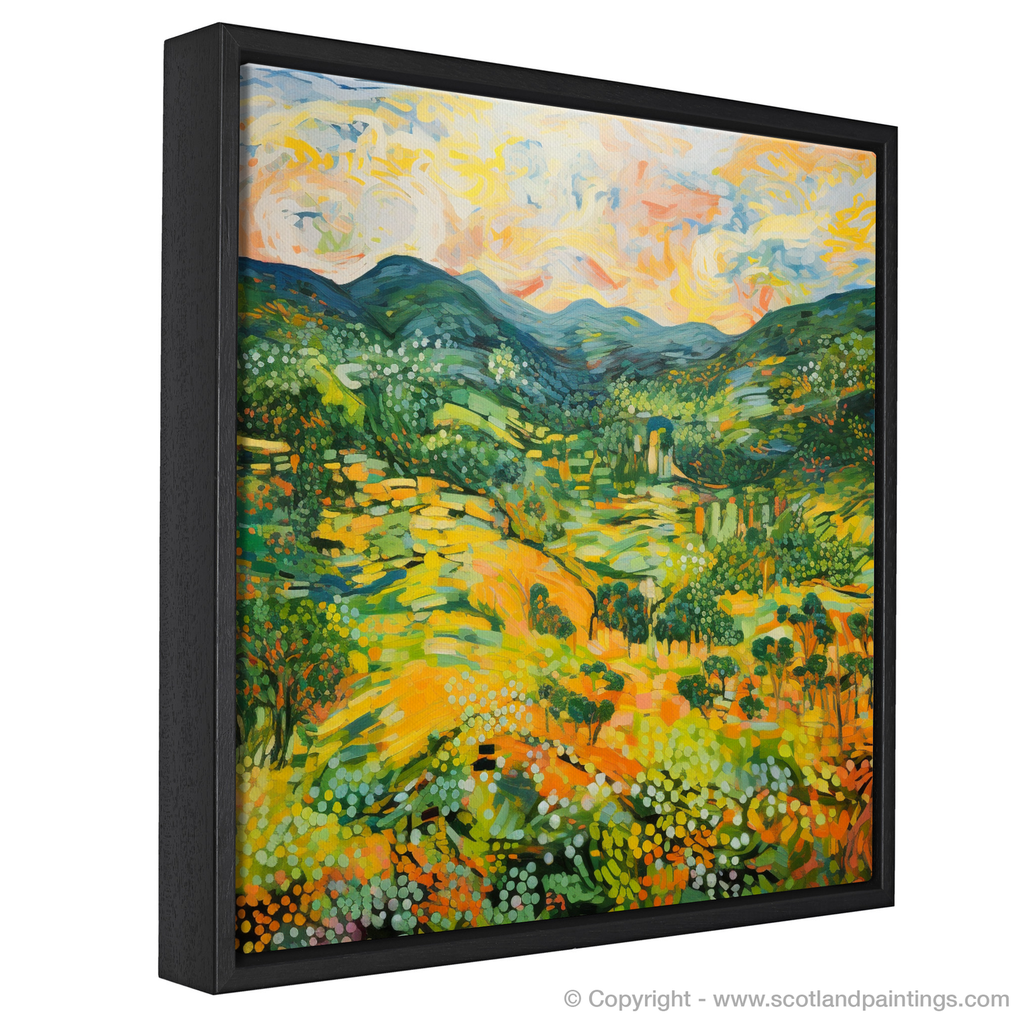 Painting and Art Print of Glen Garry, Highlands in summer entitled "Summer Serenade of Glen Garry Highlands".