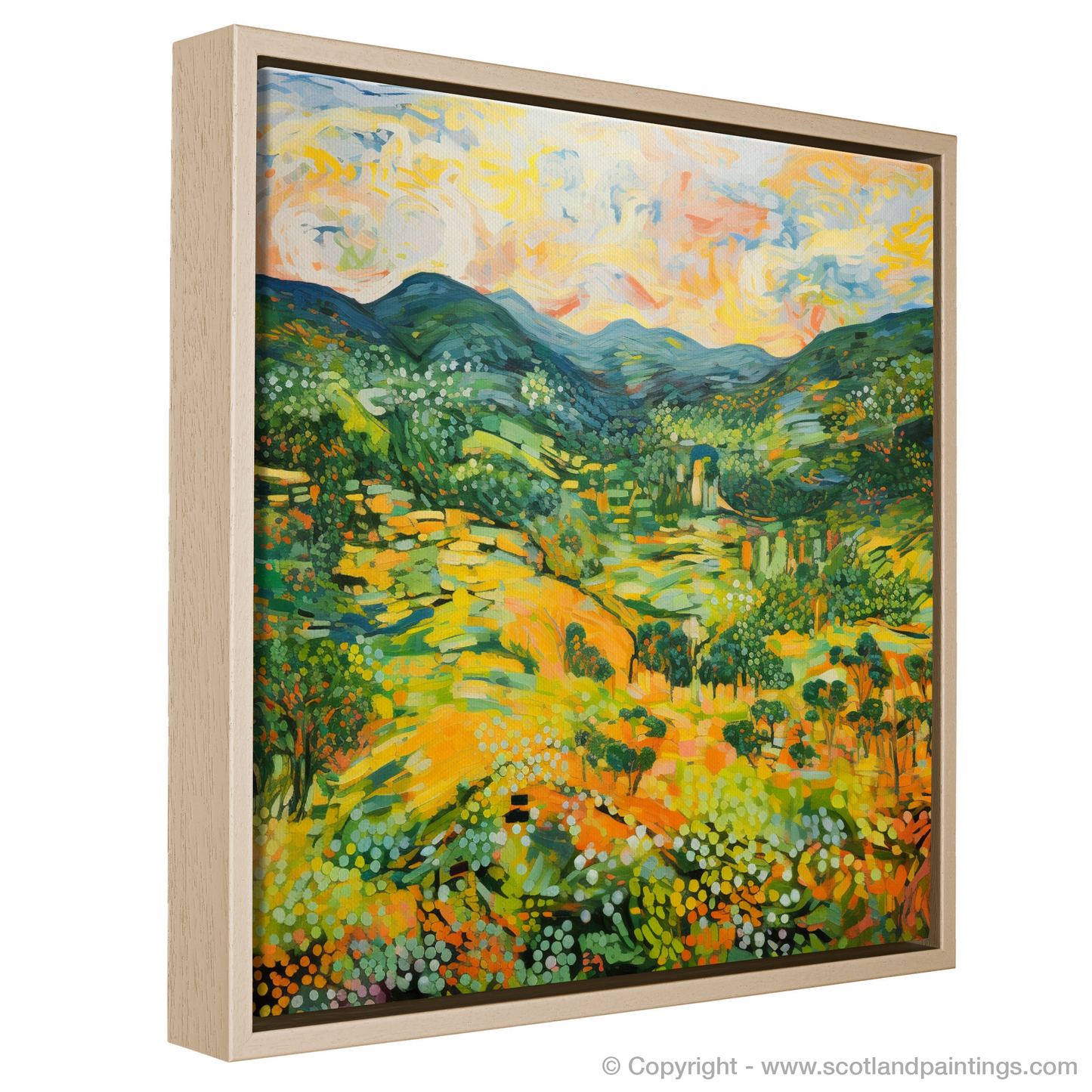 Painting and Art Print of Glen Garry, Highlands in summer entitled "Summer Serenade of Glen Garry Highlands".