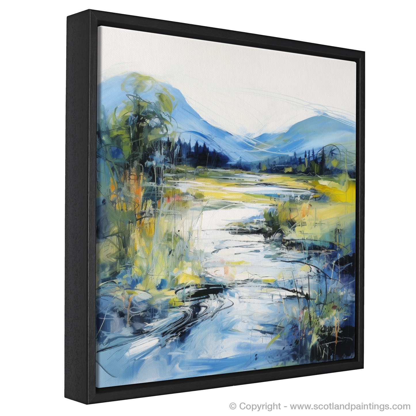 Painting and Art Print of River Orchy, Argyll and Bute in summer entitled "Summer Serenade by River Orchy".