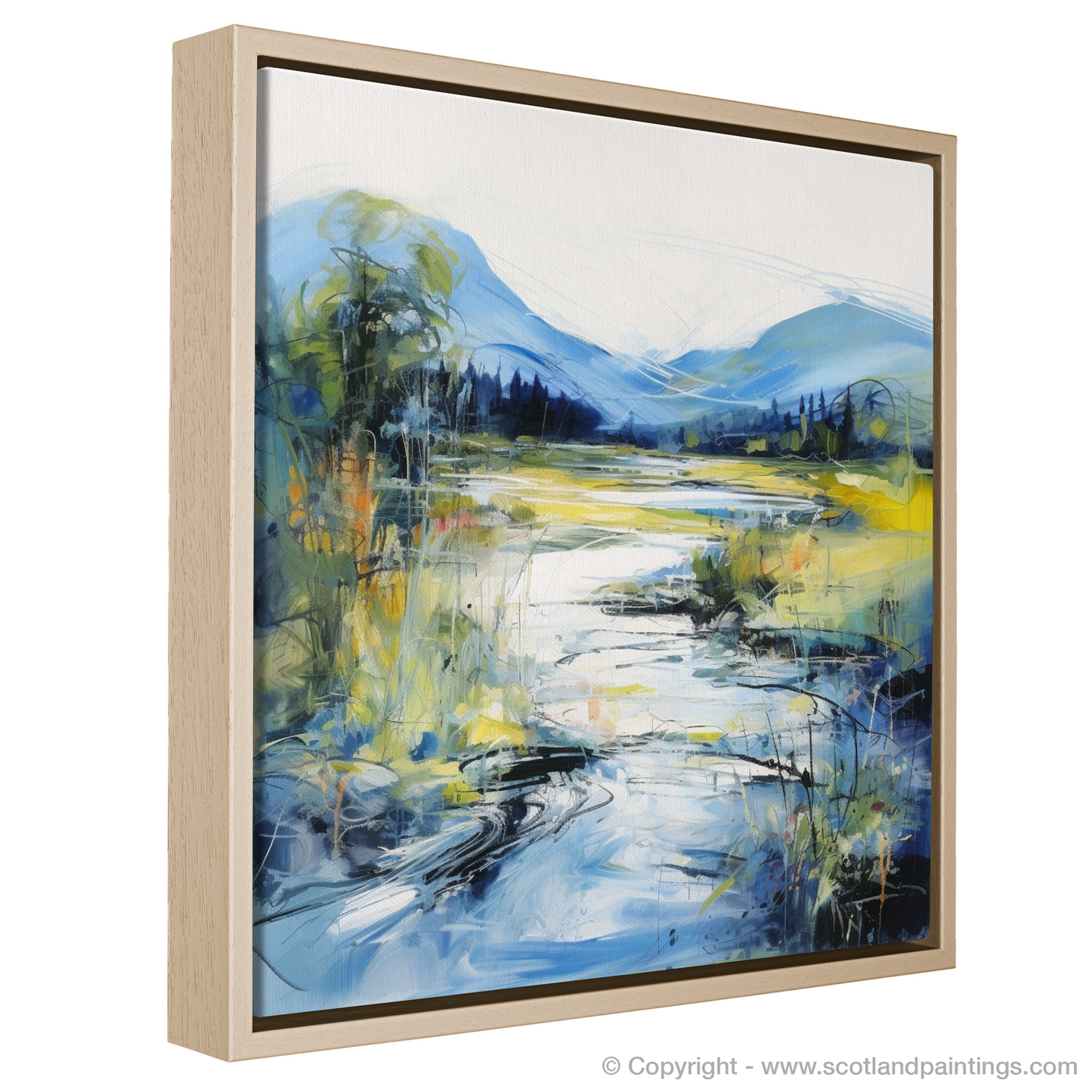 Painting and Art Print of River Orchy, Argyll and Bute in summer entitled "Summer Serenade by River Orchy".