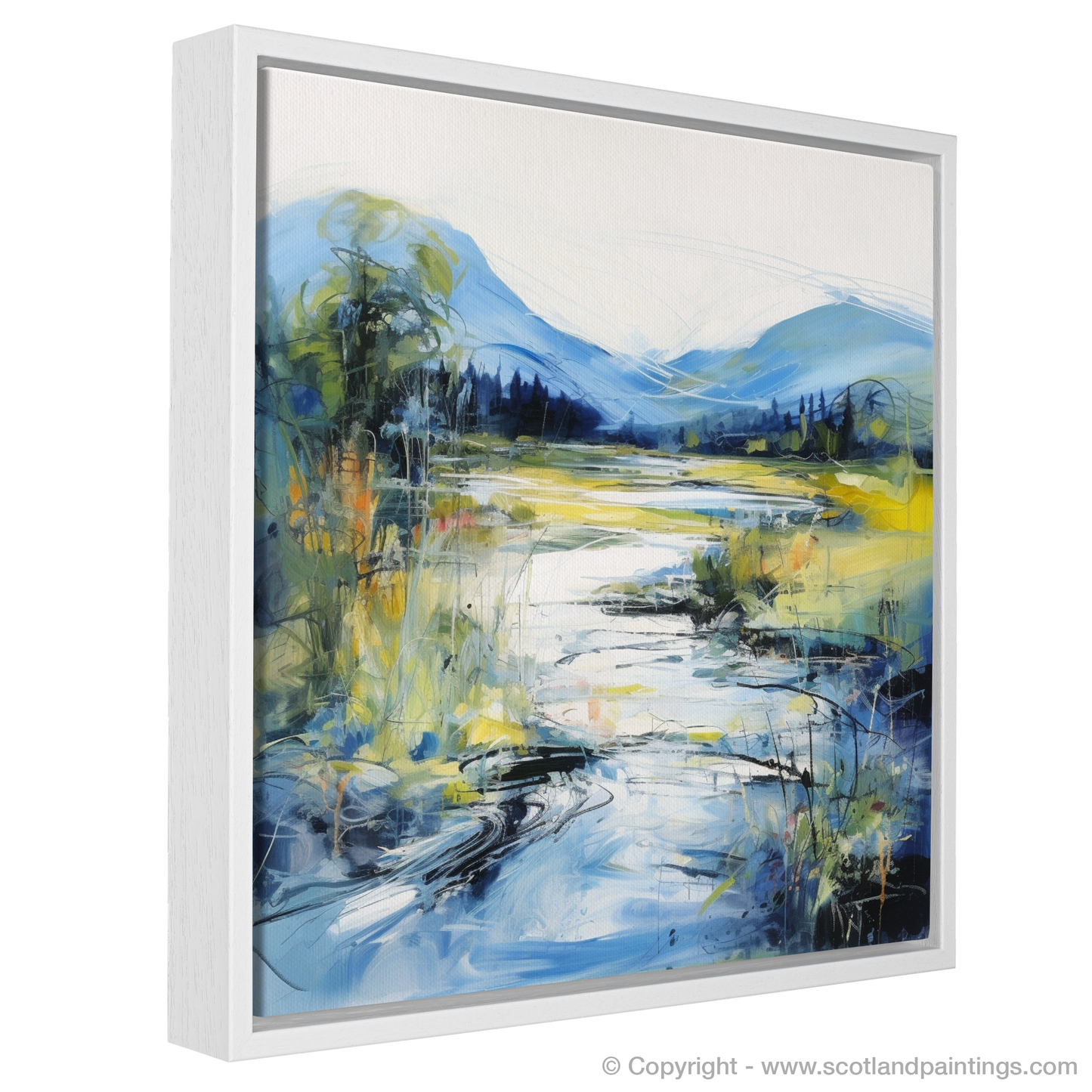 Painting and Art Print of River Orchy, Argyll and Bute in summer entitled "Summer Serenade by River Orchy".