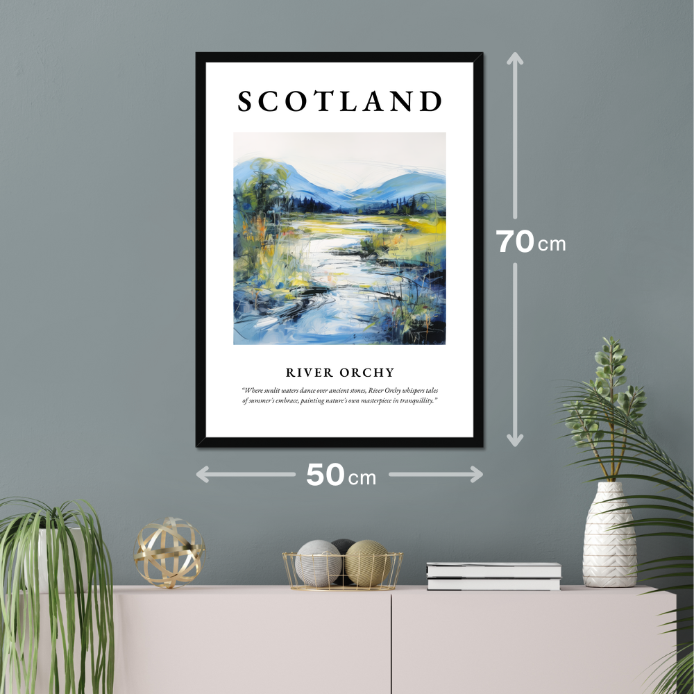 Poster of River Orchy hanging on a wall