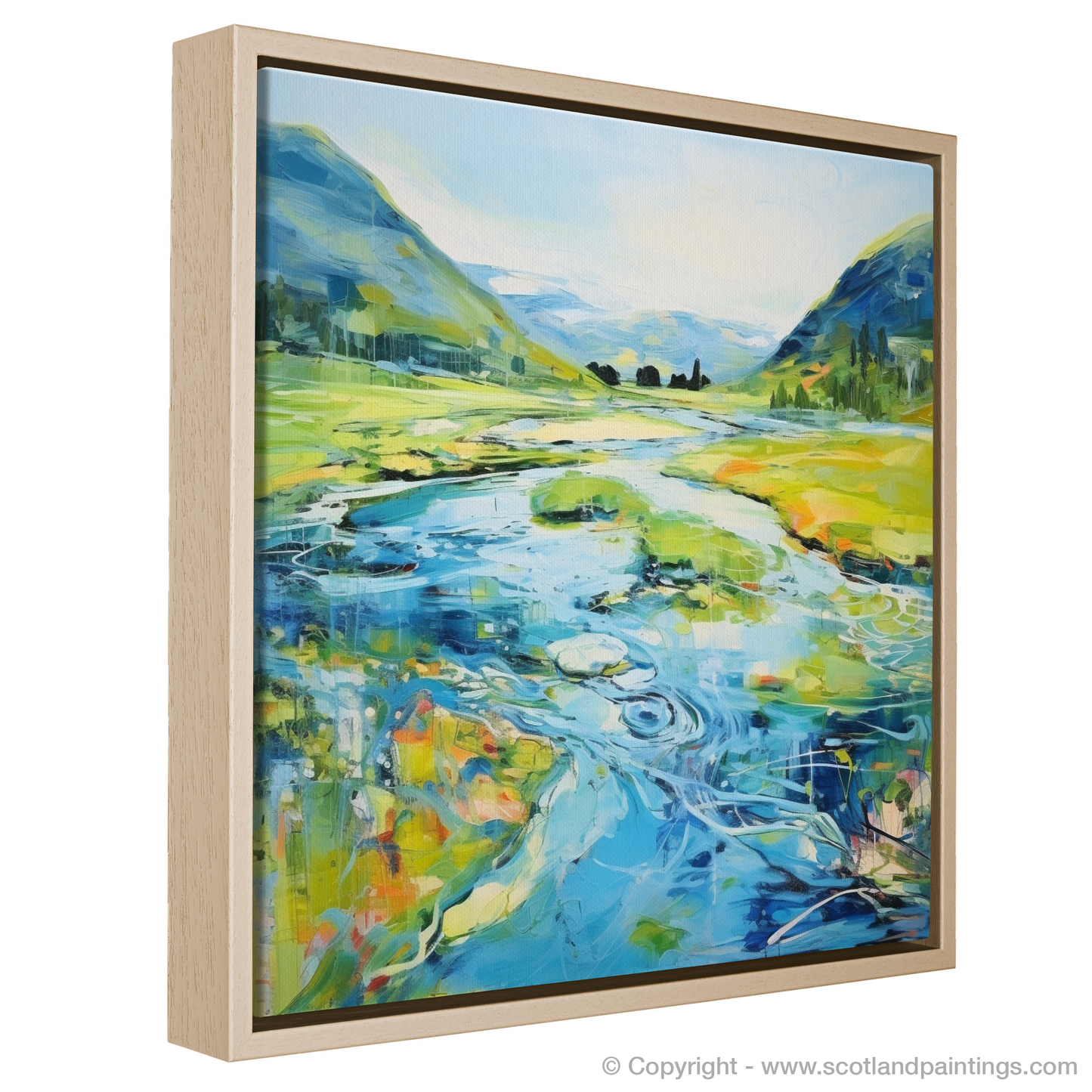 Painting and Art Print of River Orchy, Argyll and Bute in summer entitled "Summer Serenade on the River Orchy".