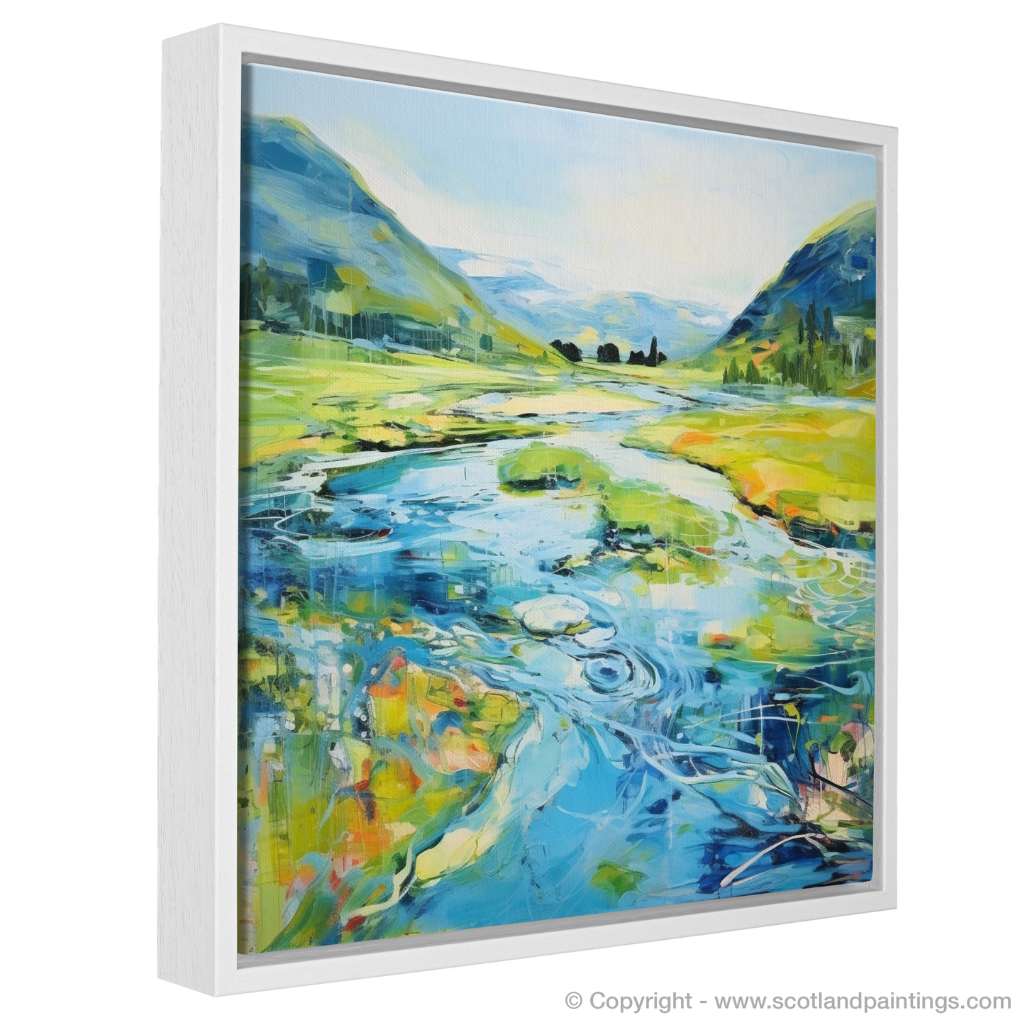 Painting and Art Print of River Orchy, Argyll and Bute in summer entitled "Summer Serenade on the River Orchy".