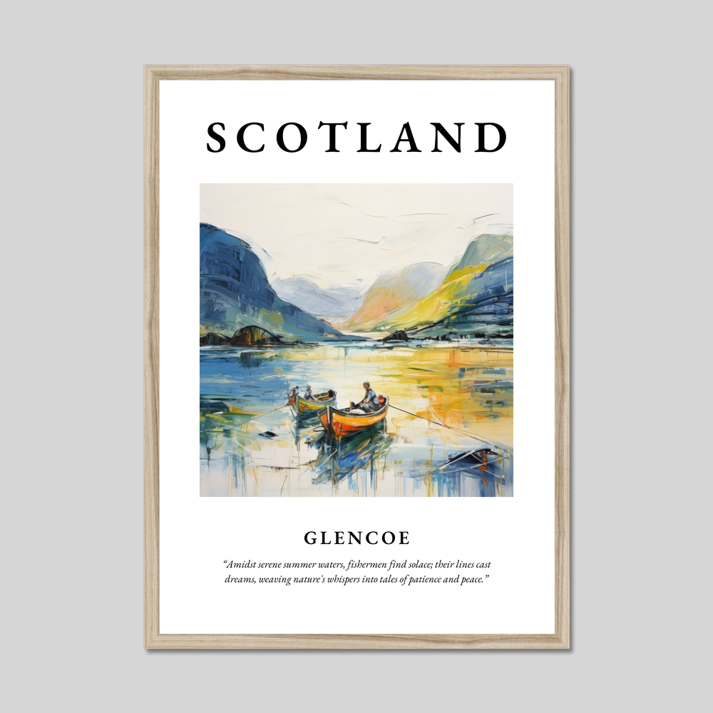 Poster in a natural frame with the word Scotland