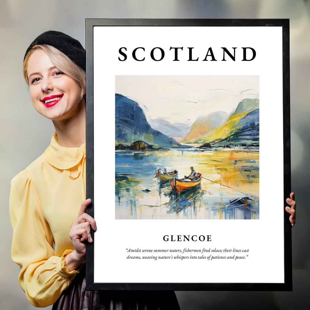 Person holding a poster of Glencoe