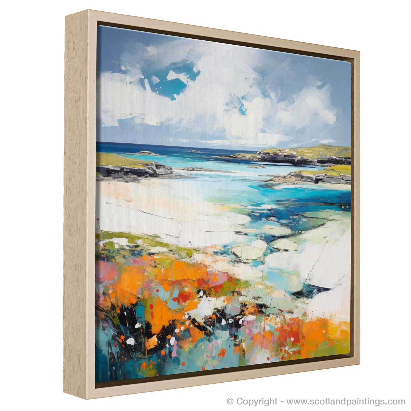 Painting and Art Print of Isle of Barra, Outer Hebrides in summer entitled "Hebridean Summer Essence".