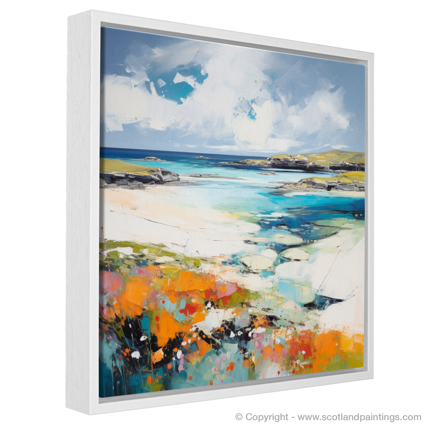 Painting and Art Print of Isle of Barra, Outer Hebrides in summer entitled "Hebridean Summer Essence".