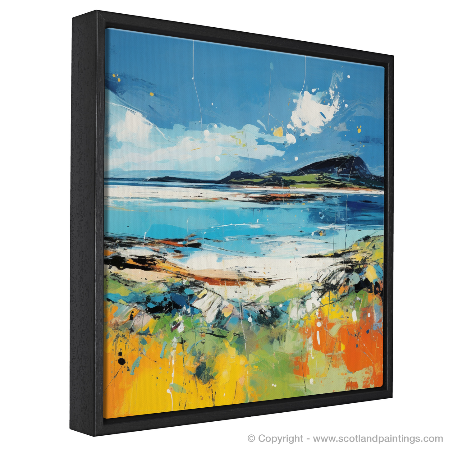 Painting and Art Print of Isle of Barra, Outer Hebrides in summer entitled "Summer Symphony: Isle of Barra Abstraction".